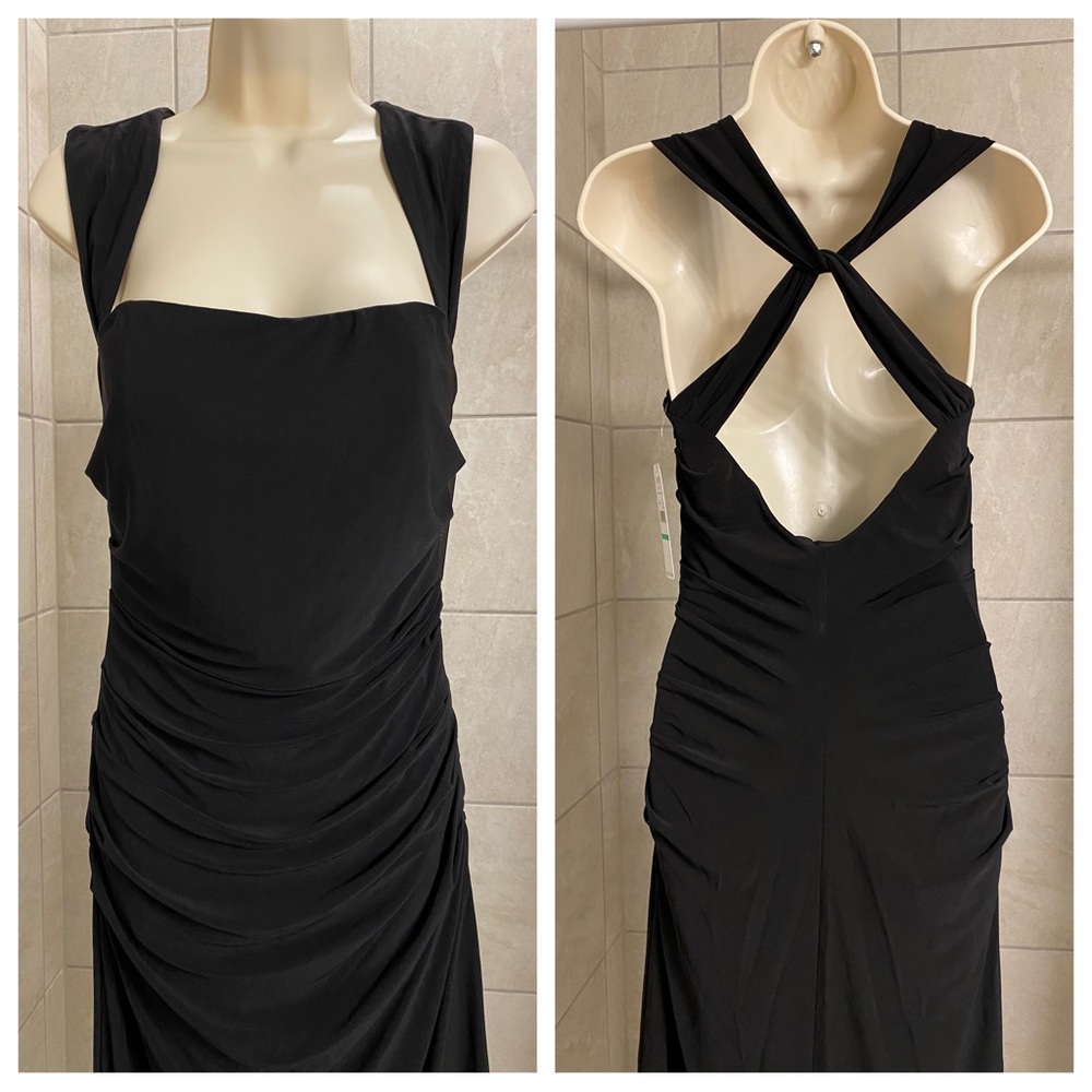 NWT Laundry by Shelli Segal Los Angeles, cross-back little black dress, size 8